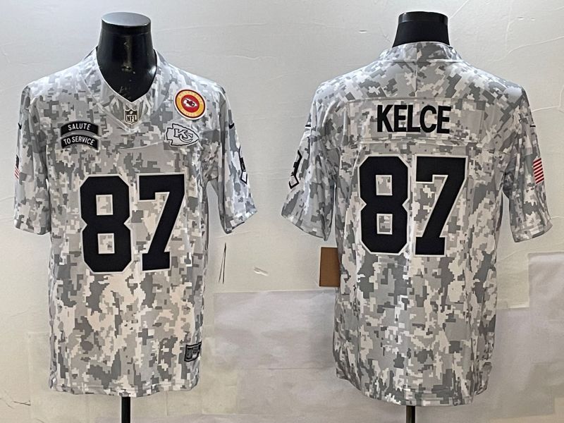 Men Kansas City Chiefs #87 Kelce Camo 2025 Nike Salute to Service Limited NFL Jersey style 4